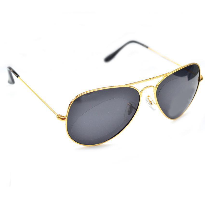 Black Shaded Gold Frame Aviator Polarized Sunglasses For ...